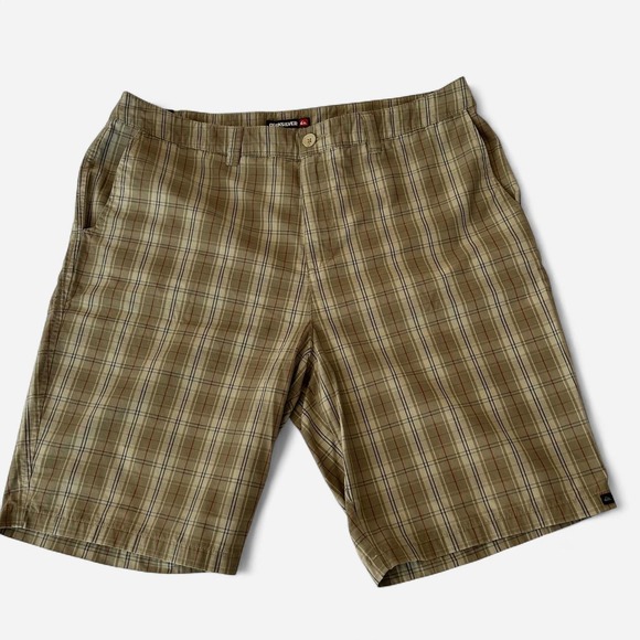 Quick Silver Other - Quicksilver Men's Plaid Shorts | Tan Khaki Casual Boardwalk Surf Skate Size: 38